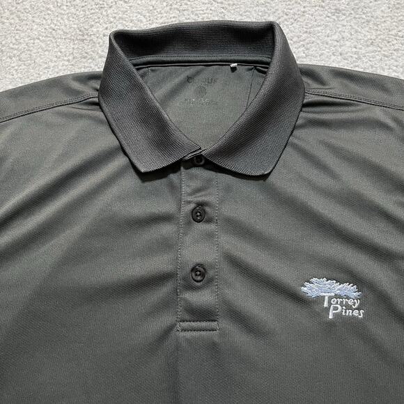 Clique Polo Shirt Mens XL Gray Torrey Pines Golf US Open Perfromance Stretch - Picture 1 of 10